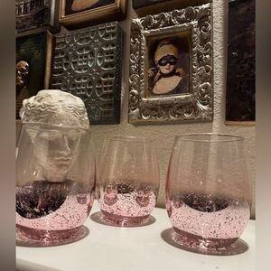 Pink Starry Sky‎ Stemlesss Glasses Set Of Three